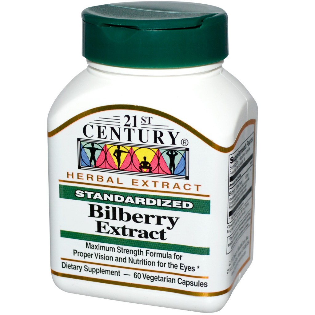 21st Century Health Care, Bilberry Extract, 60 Veggie Caps