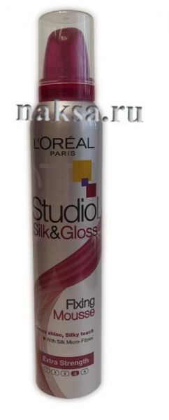 -   LOREAL STUDIO Silk & Gloss Fixing Mousse Extra Strength (4), 200 .  200 .