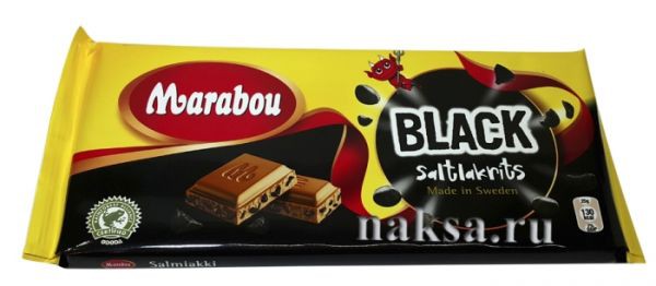   MARABOU BLACK Saltlakrits   180 . 240 .