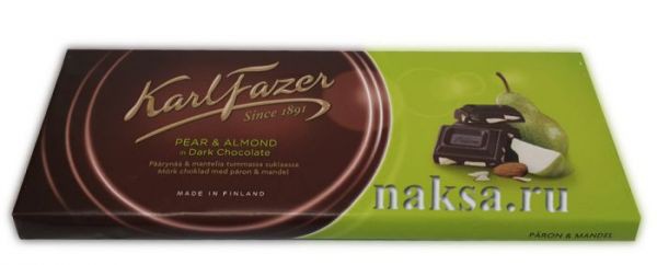  FAZER PEAR & ALMONDS in Dark Chocolate, 200 . 280 .