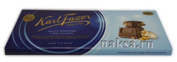  FAZER SALTY POPCORN in Milk Chocolate, 200 . 280 .