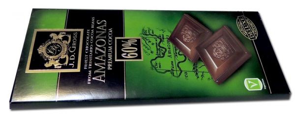  J.D. GROSS AMAZONAS Premium cocoa 60%, 125 . 160 .