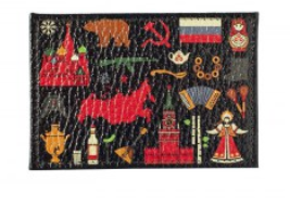 Обложка для проездного Символы России black.