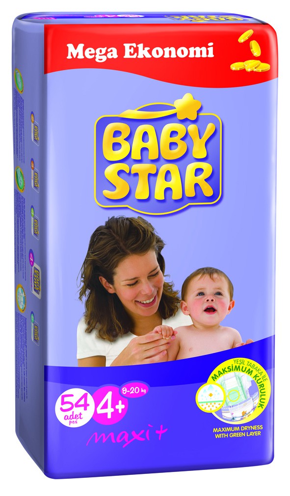 BABYSTAR JUMBO MAXIPLUS 54 x 3 (9-20 kg)    690 .