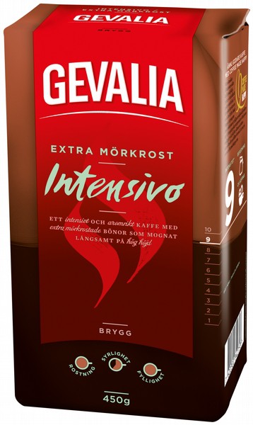   GEVALIA extra morkrost INTENSIVO brygg, 450 . 520 .