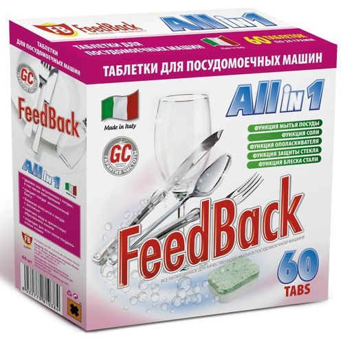 (810384) FeedBack Таблетки All in 1 для посудомоечных машин, 60 шт - 524,64 руб