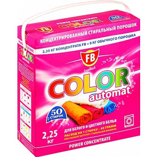974209 FeedBack Color super automat стиральный порошок для белого и цветного белья 50 стирок. Концентрат 2,25кг=9кг - 600,88 руб