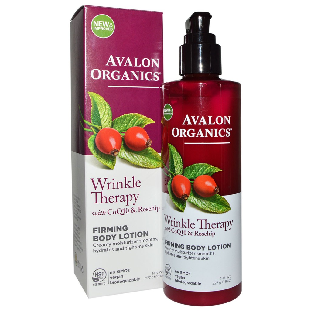 Avalon Organics, Wrinkle Therapy with CoQ10 & Rosehip, Firming Body Lotion, 8 oz (227 g)    
