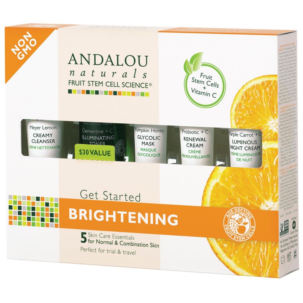 Andalou Naturals, Get Started Brightening, Skin Care Essentials, 5 Piece Kit