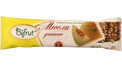 30 гр BIFRUT батончик-мюсли на фруктозе ДЫННЫЙ