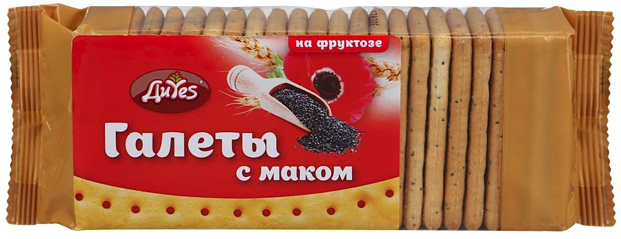 Галеты ДиYes с маком на фруктозе 160г 6 мес	45,85