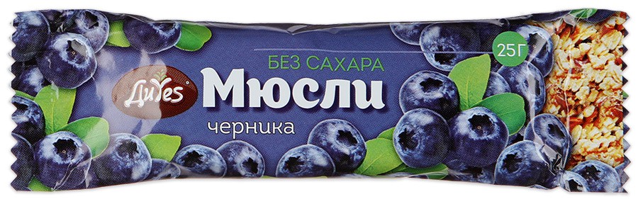 Бат мюсли ДиYes Черника 25г без сахара 12 мес	17,30