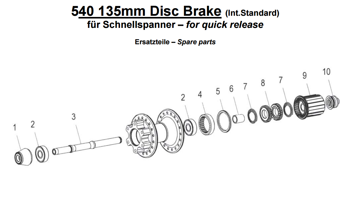 Dt540 rear hub