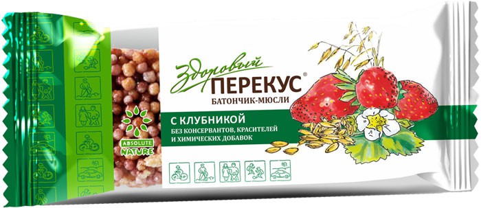Бат мюсли Перекус Клубника 55г 10% 9 мес	26,48