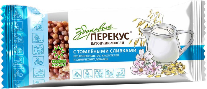 Бат мюсли Перекус Томлеными сливками 55г 10% 26,46