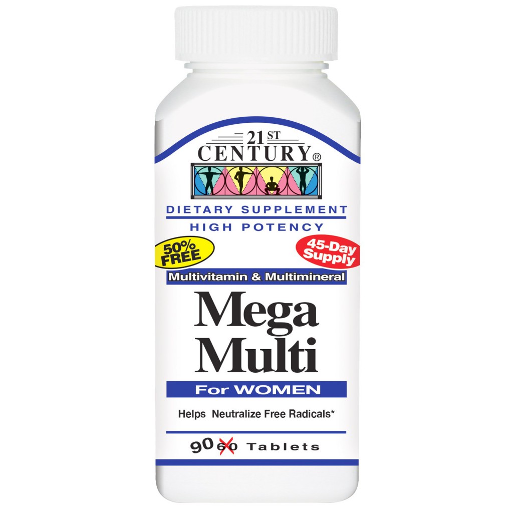 21st Century Health Care, Mega Multi, For Women, Multivitamin & Multimineral, 90 Tablets