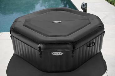 28454 Бассейн PURESPATM JET AND BUBBLE DELUXE MASSAGE SET + сист.сол.воды внеш.размер 201*201см octagon