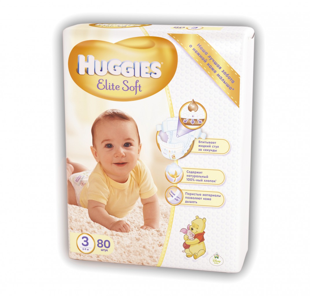 4005, HUGGIES Elite Soft  3/80   (5-9) - 1042 .