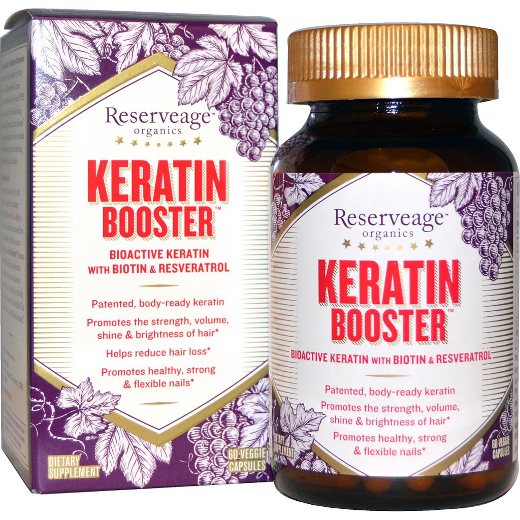 ReserveAge Nutrition, Кератин усилитель 60 овощных капсул