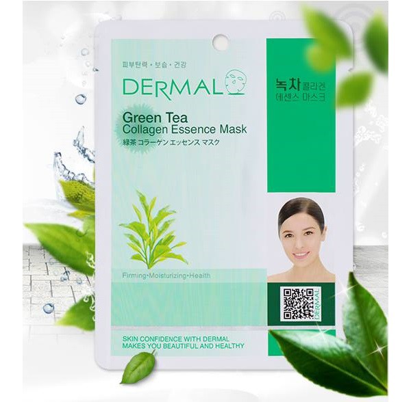 (850330) Dermal 010 Косметическая маска с коллагеном и экстрактом зеленого чая 