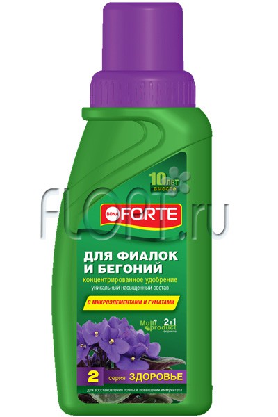 Удобрение для фиалок и бегоний, 285мл (Bona Forte) Серия Здоровье. 93,4 руб.jpg