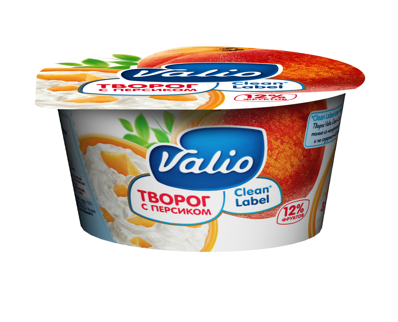 Valio Творог с персиком 3,5% 140 г. 52,73р