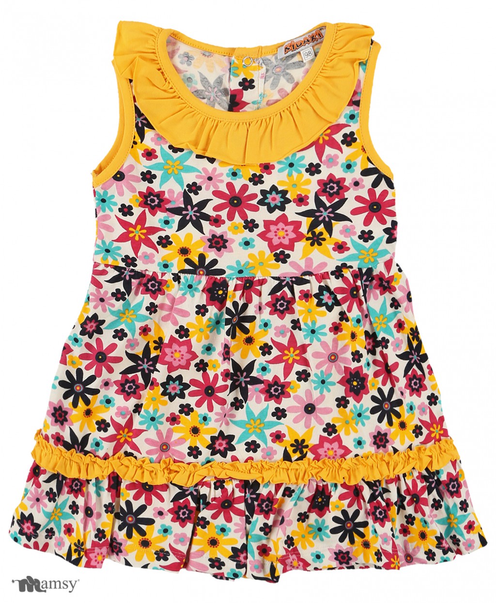 51283 Платье без рукавов. Состав 95% хлопок,5% лайкра. ряд 3-4-5 лет, Желтый, АКЦИЯ -294,4р (старая цена 510р).jpg