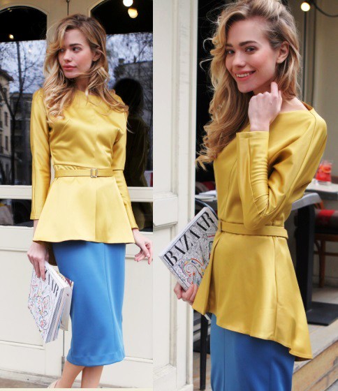 Блуза, длинный рукав., 4095-yellow, 1500руб, новая цена 1350руб!!!!!.