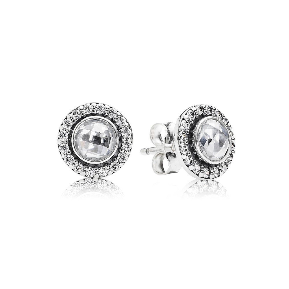 Silver Brilliant Lagacy Earring with Clear Cz