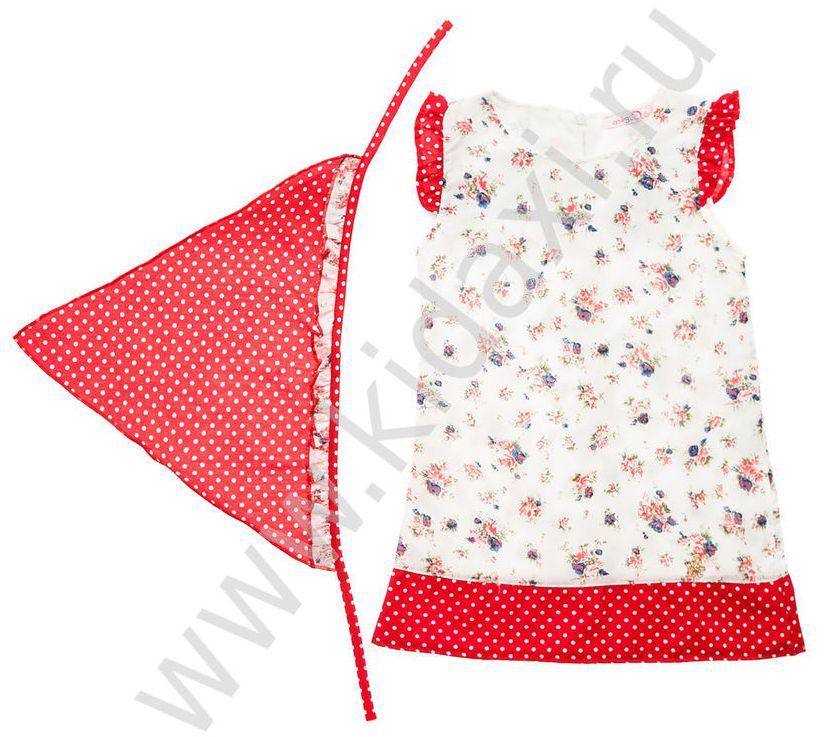 5201-1, Летнее платье на подкладке + бандана . Застёжка-молния сзади. Красный, ряд 2-3-4 года, АКЦИЯ-394,4р (старая цена 646р).jpg