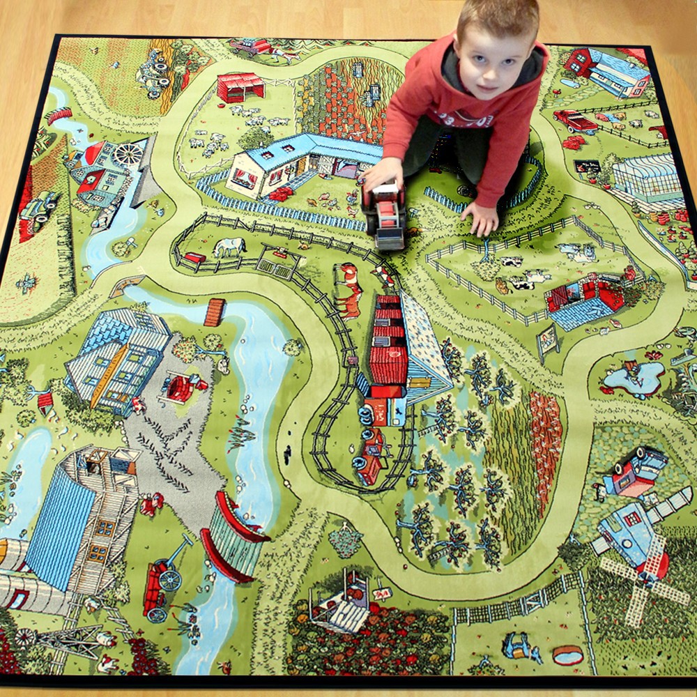 Kids rugs farm 200x200cm 1.jpg