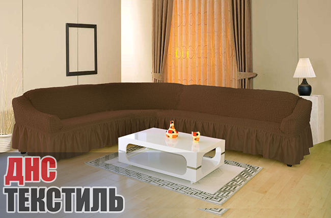 Диван угловой, цвет коричневый. 2950