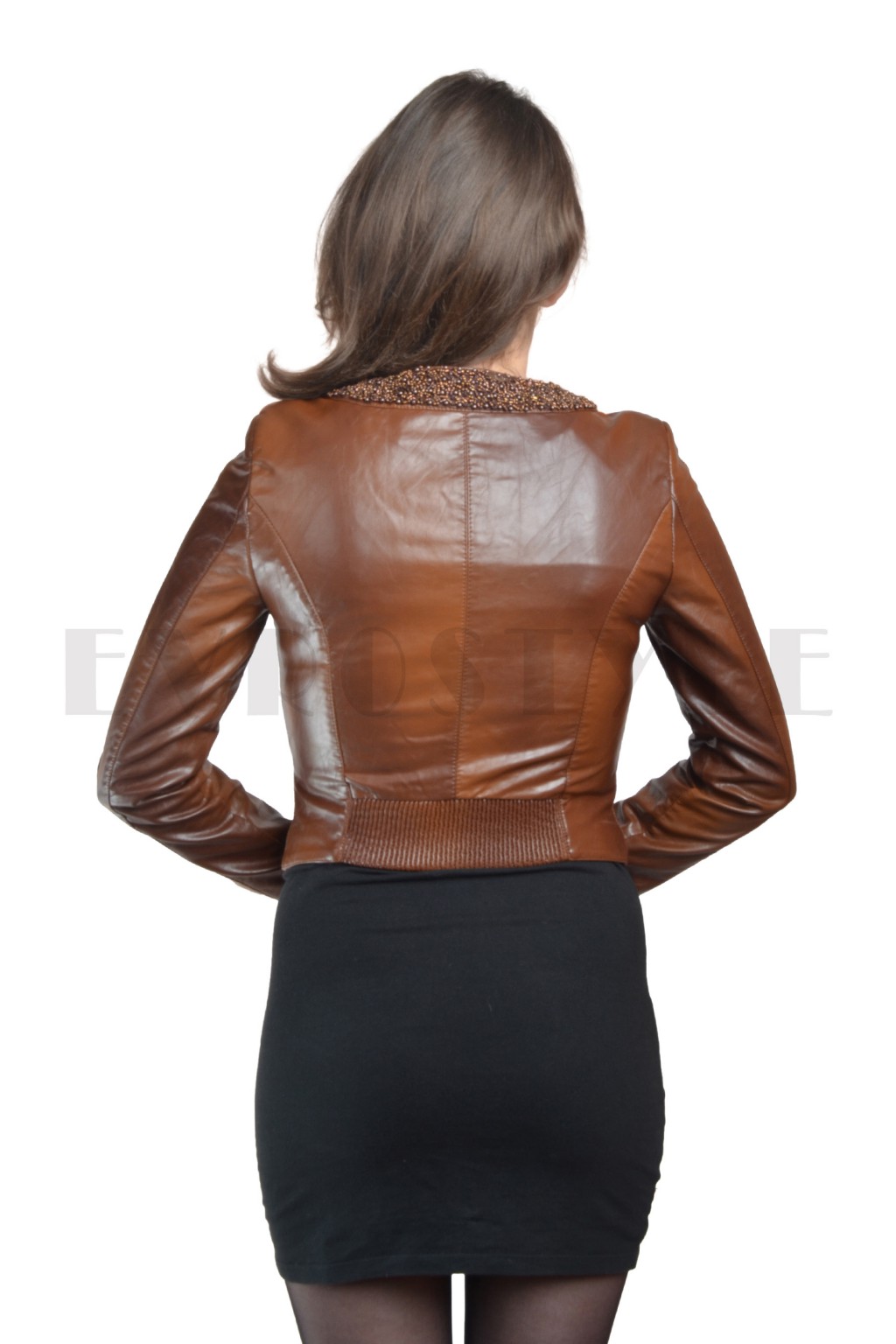 (S-3XL)Женская куртка из кожзама KК Т1132