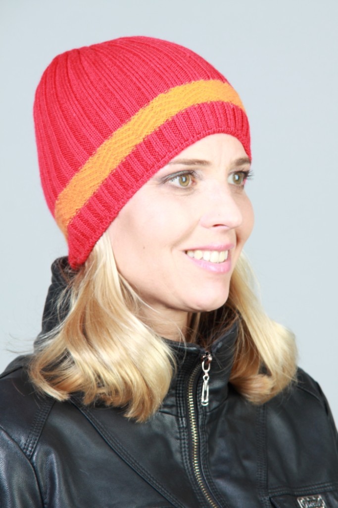 Шапка цвет гвоздика / оранж арт. 27-157