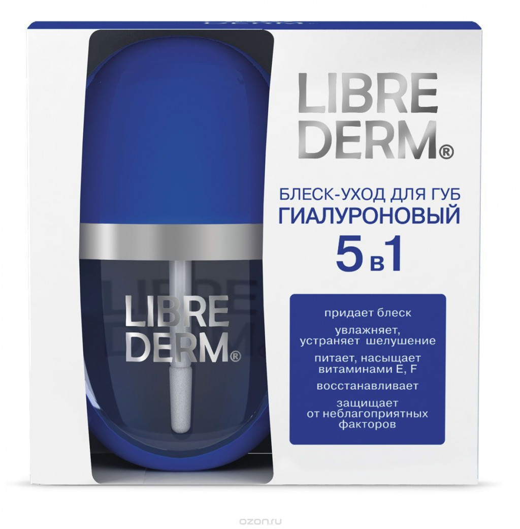 LIBREDERM Гиалуроновый блеск-уход для губ 5 в 1, 7 мл - 395,50 руб