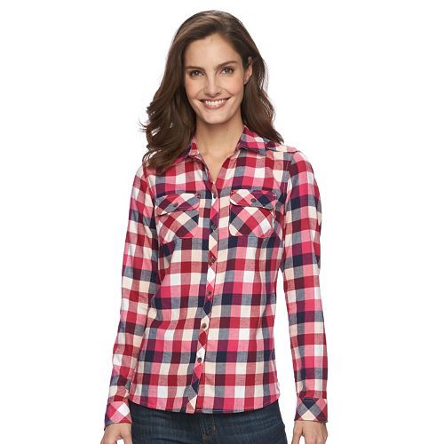 Women's Croft & Barrow(R) Plaid Flannel Shirt  $24.99