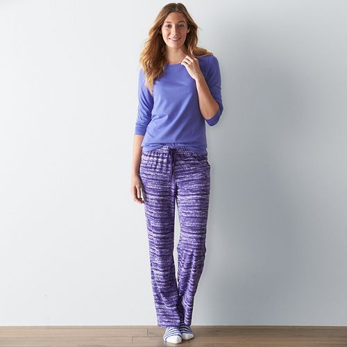 Women's SONOMA Goods for Life(TM) Pajamas: Knit & Microfleece PJ Set with Socks   $19.99