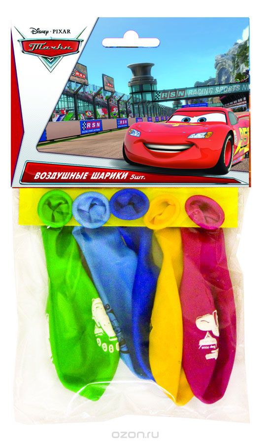 1111-0283	Набор шаров рис Disney Тачки 30см 5шт 64,00
