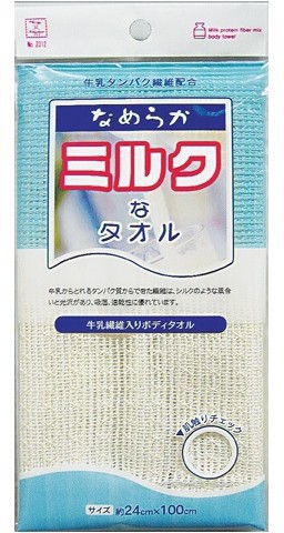 (223121) KOKUBO Массажная мочалка для тела с молоком, 24*100 см - 91 руб