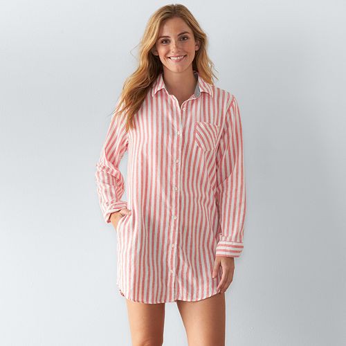 Women's SONOMA Goods for Life(TM) Pajamas: Flannel Sleep Shirt  $20.99