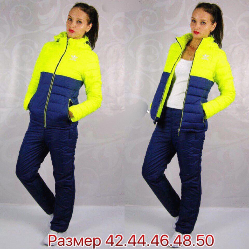 Adi761 5299w Костюм-двойка утепленный женский, зима Adidas 1890руб.
