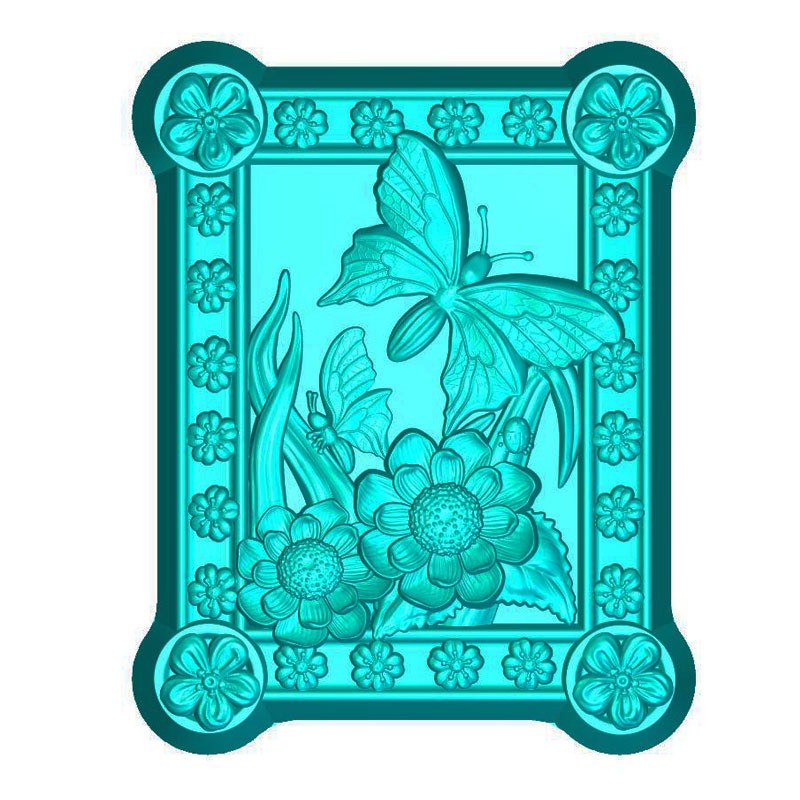 Арт.003 Бабочка в цветах Силиконовая форма Activ Soap Group 185+% Ряд 5 шт.jpg