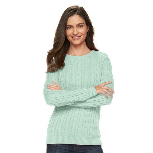 Women's Croft & Barrow(R) Cable-Knit Crewneck Sweater   $12.99