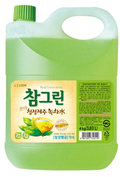 742519 CJ Lion Средство для мытья посуды Chamgreen С ароматом зеленого чая, флакон, 3830 мл - 588,67 руб