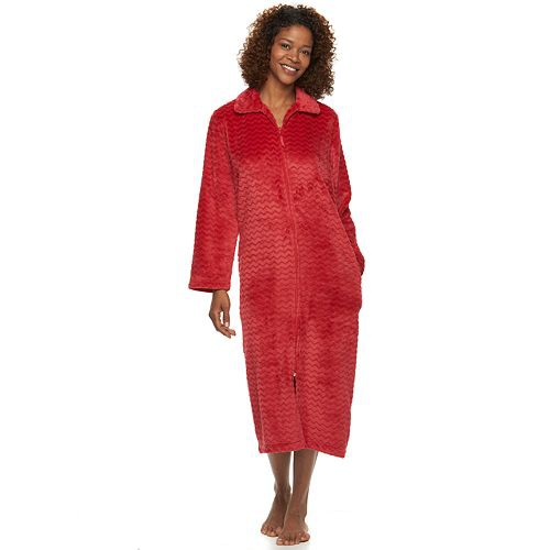 Women's Croft & Barrow(R) Long Plush Zip Lounger Robe  $29.99