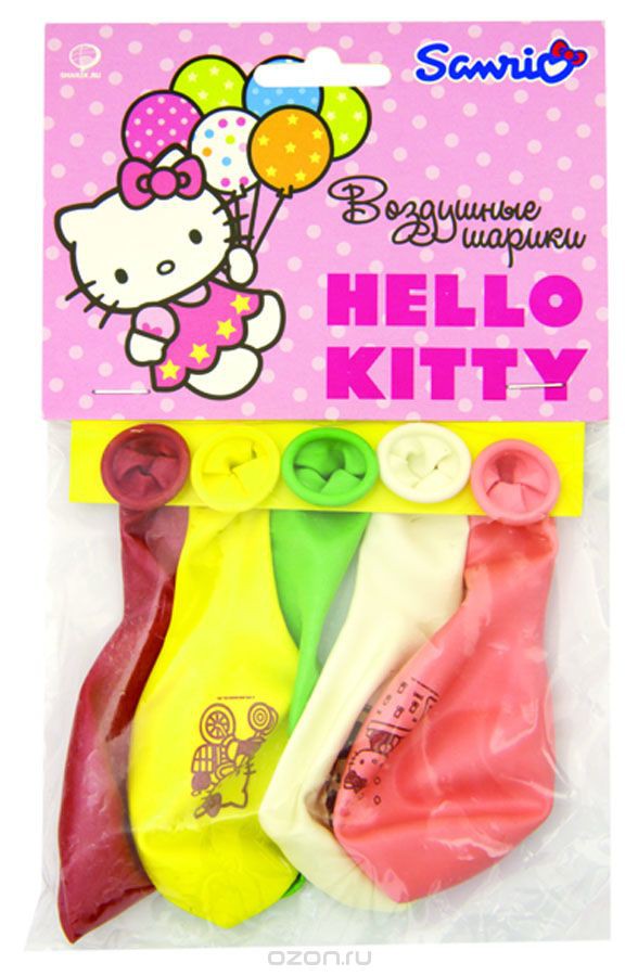 1111-0381	Набор шаров рис Hello Kitty 30см 5шт 64,00