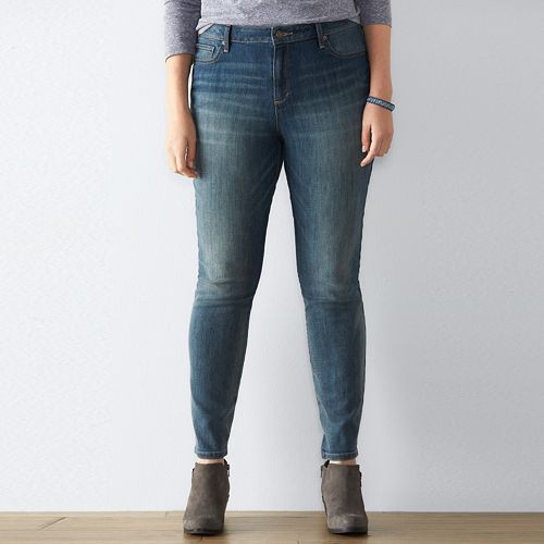 Plus Size SONOMA Goods for Life(TM) Fay-Faye Denim Skinny Jeans   $29.99