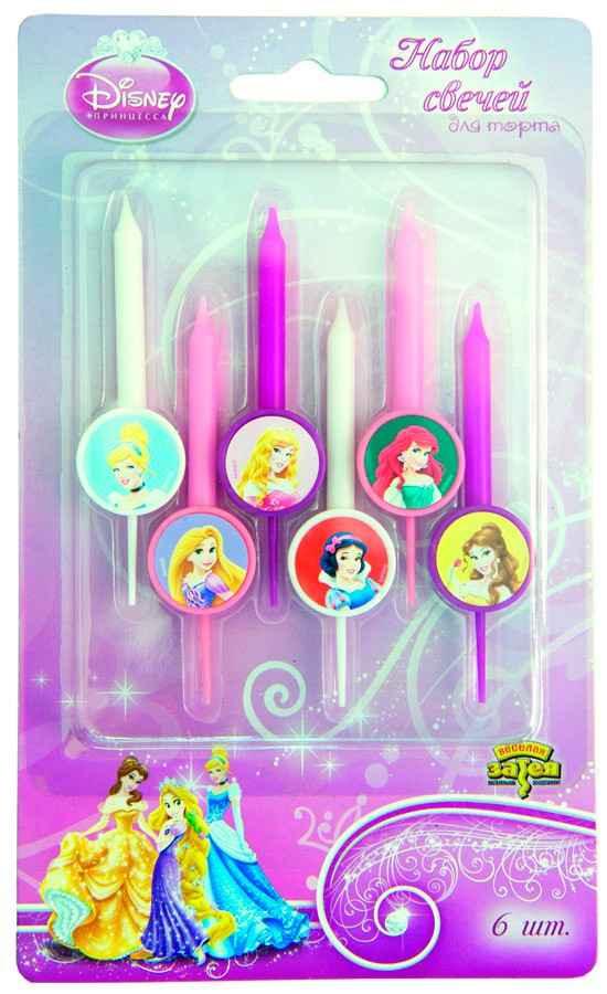 1502-1044 Свечи д-торта Disney Принцессы 6шт 138,00