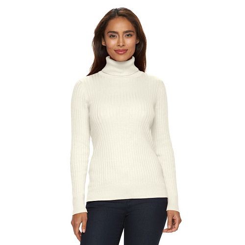 Women's Croft & Barrow(R) Essential Ribbed Turtleneck Sweater   $12.99