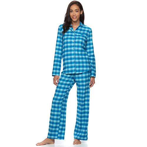 Women's Croft & Barrow(R) Pajamas: Flannel Notch Collar PJ Set   $19.99